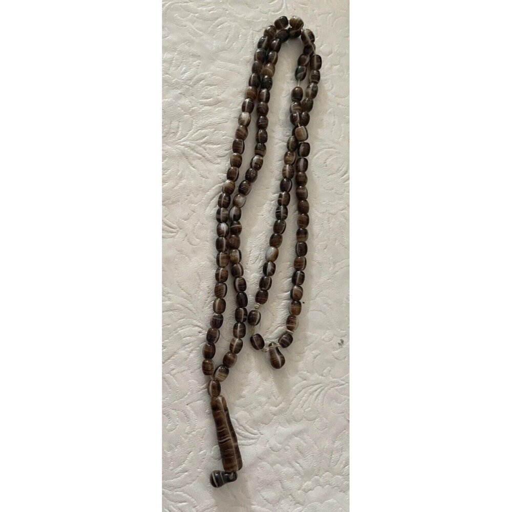 Bohemia Czech African trade beads Necklace molded glass Coffee Bean oval